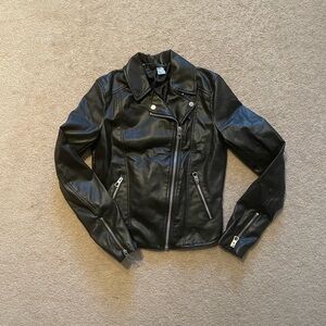 Black PU Leather Jacket for Women